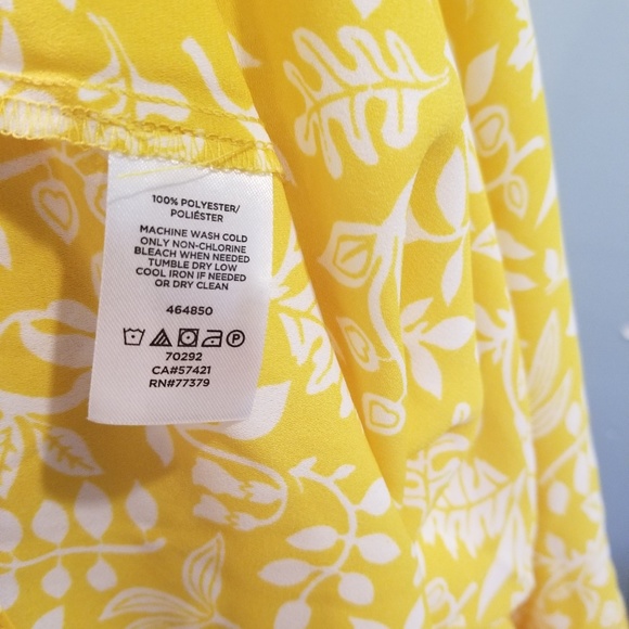 Ann Taylor Boat Neck Blouse Yellow Print MP - Picture 6 of 7